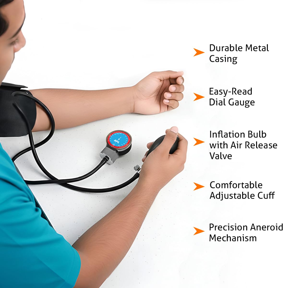 BPL Medical Technologies Manual Large Dial Aneroid Sphygmomanometer Blood Pressure Monitor