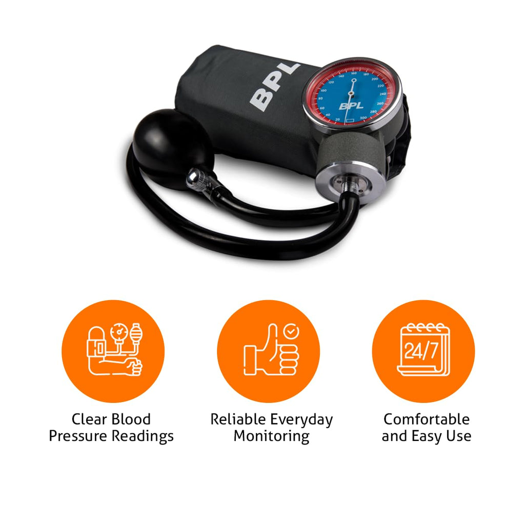 BPL Medical Technologies Manual Large Dial Aneroid Sphygmomanometer Blood Pressure Monitor
