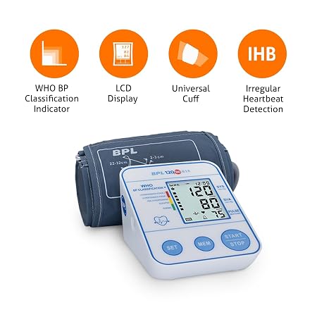 BPL Medical Technologies B18 Digital Blood Pressure Monitor with C-Type USB, LCD Display