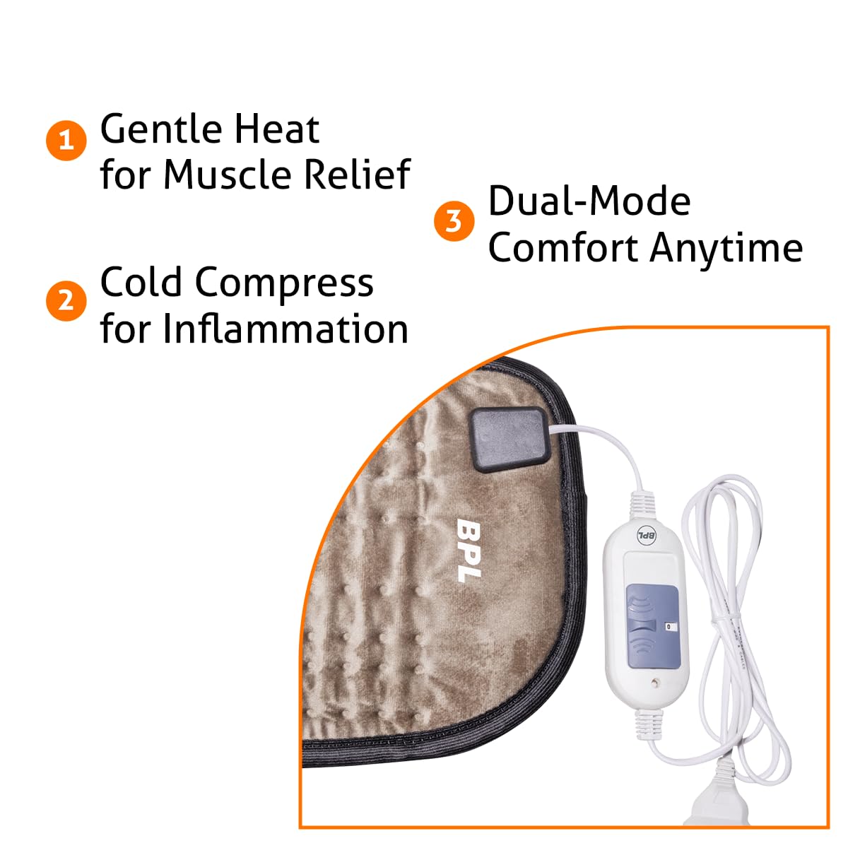 BPL Medical Technologies OrthoCare Orthopaedic Electric Heating Pad for Lower Back Pain, Lumbar, Shoulder & Knee Pain & Period Cramps Relief