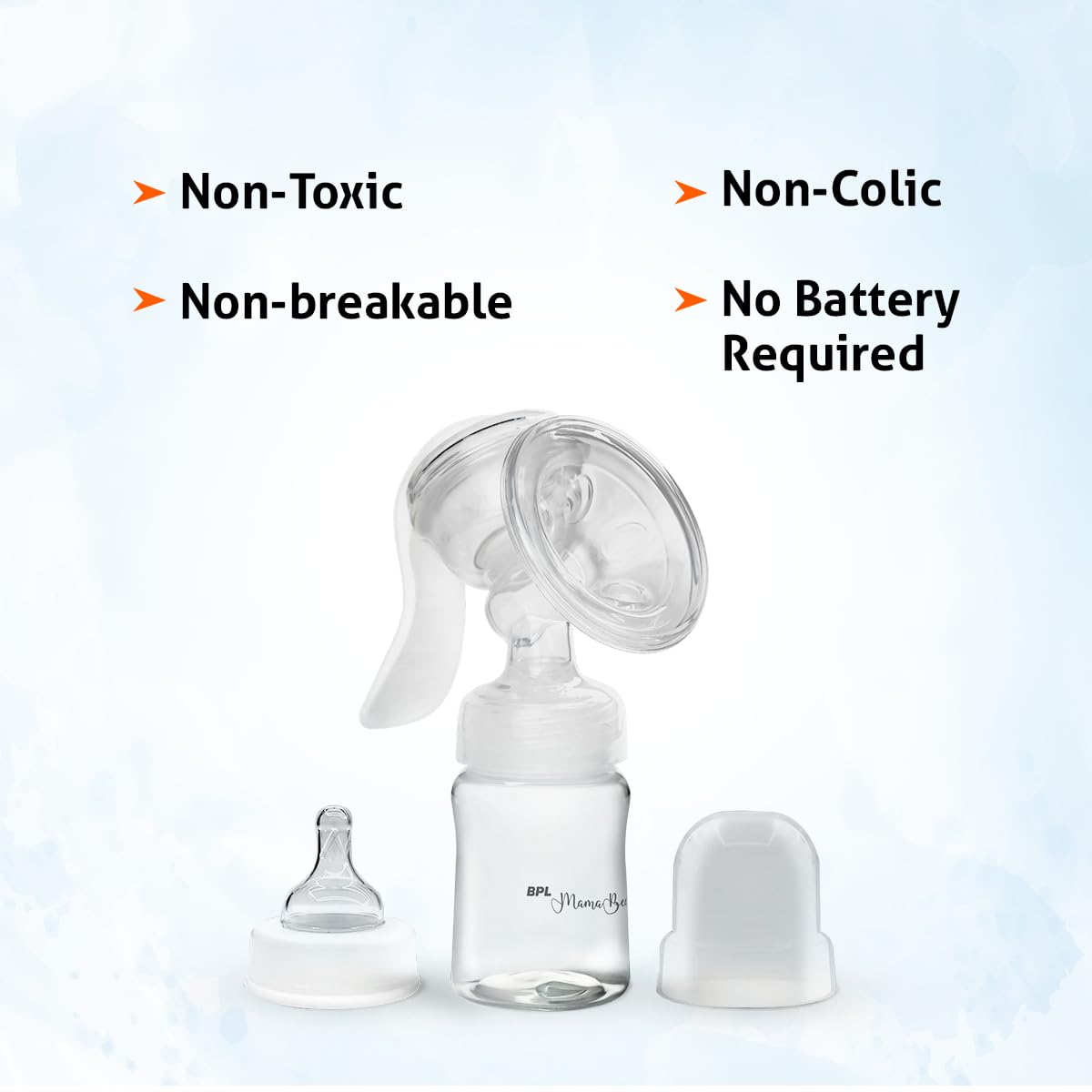 BPL Medical Technologies MamaBee Silicone Manual Breast Pump,Baby Milk Pump, Soft & Gentle - BPA Free