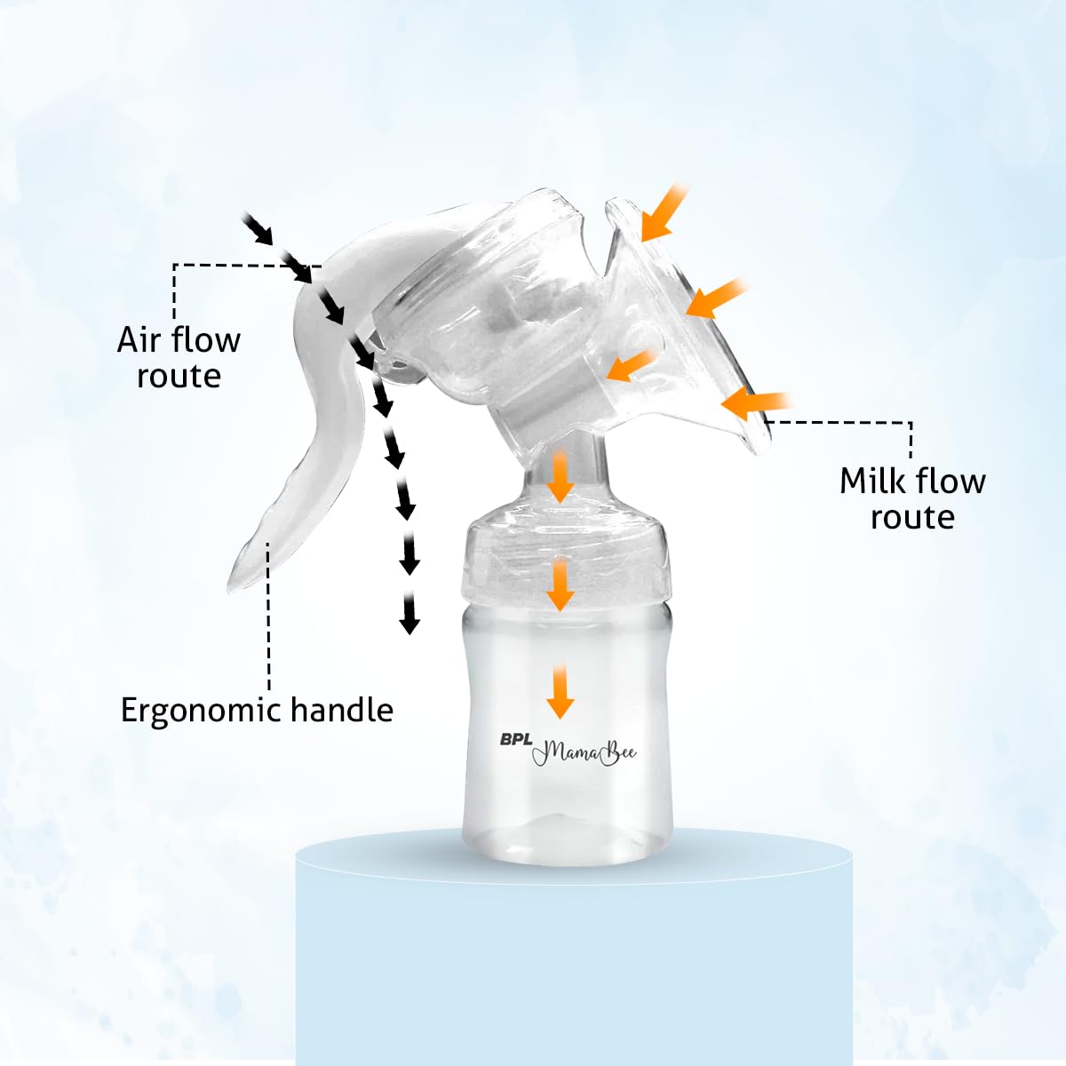 BPL Medical Technologies MamaBee Silicone Manual Breast Pump,Baby Milk Pump, Soft & Gentle - BPA Free