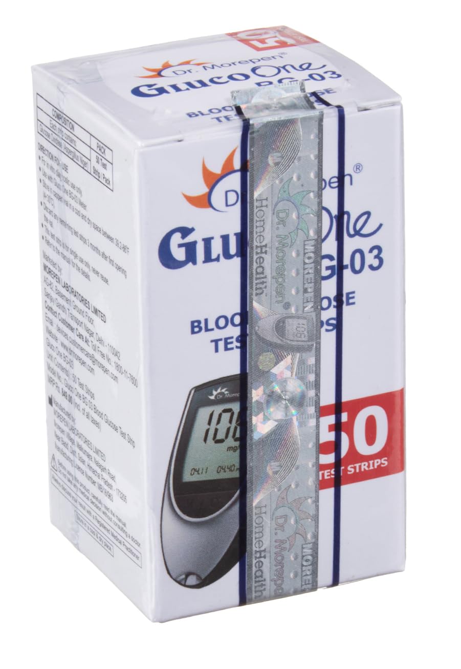 Dr. Morepen BG-03 Blood, 50 Glucose Test Strips.