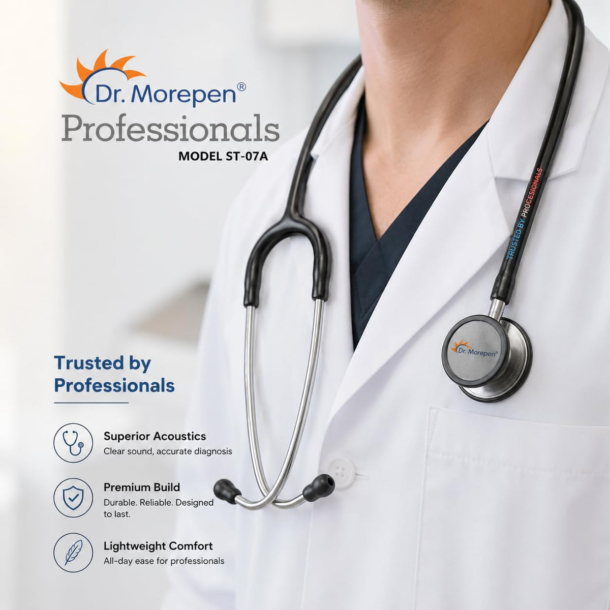 Dr. Morepen Professional Stainless Steel Stethoscope ST-07A