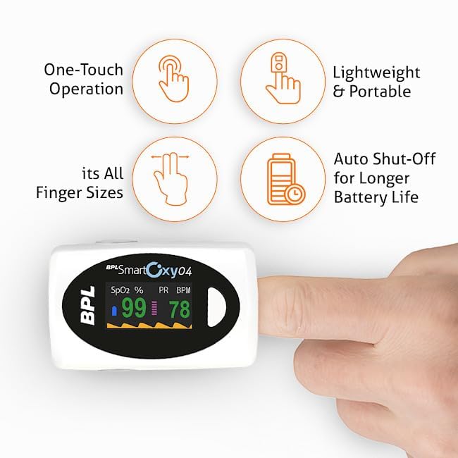 BPL Medical Technologies Smart Oxy 04 Tip Pulse Oximeter |High Accuracy|SPO2
