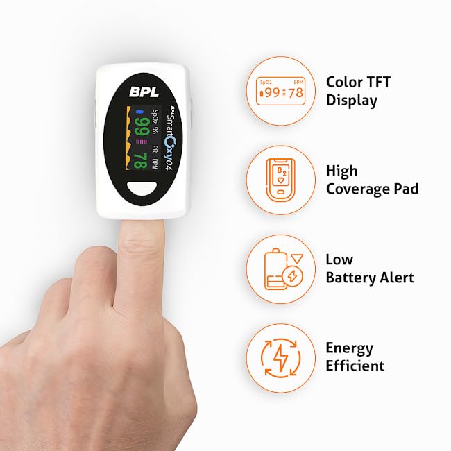 BPL Medical Technologies Smart Oxy 04 Tip Pulse Oximeter |High Accuracy|SPO2