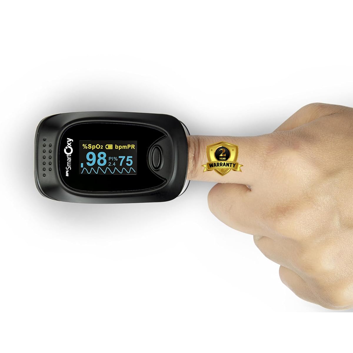BPL Medical Technologies Smart Oxy Finger Tip Pulse Oximeter (Black)|High Accuracy|SPO2