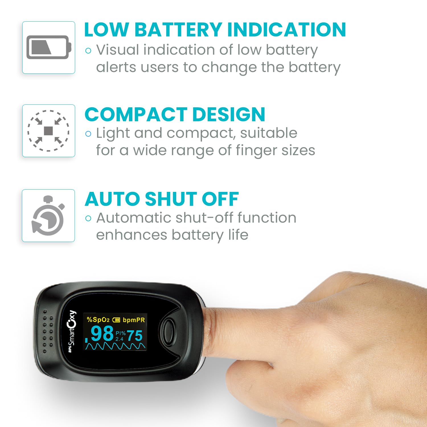 BPL Medical Technologies Smart Oxy Finger Tip Pulse Oximeter (Black)|High Accuracy|SPO2