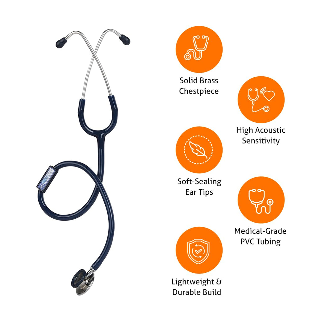 BPL Medical Technologies ST-02 Brass Adult Chest Piece Stethoscope|High Acoustic Level, Versatile Chestpiece for Adult & Pediatric Use