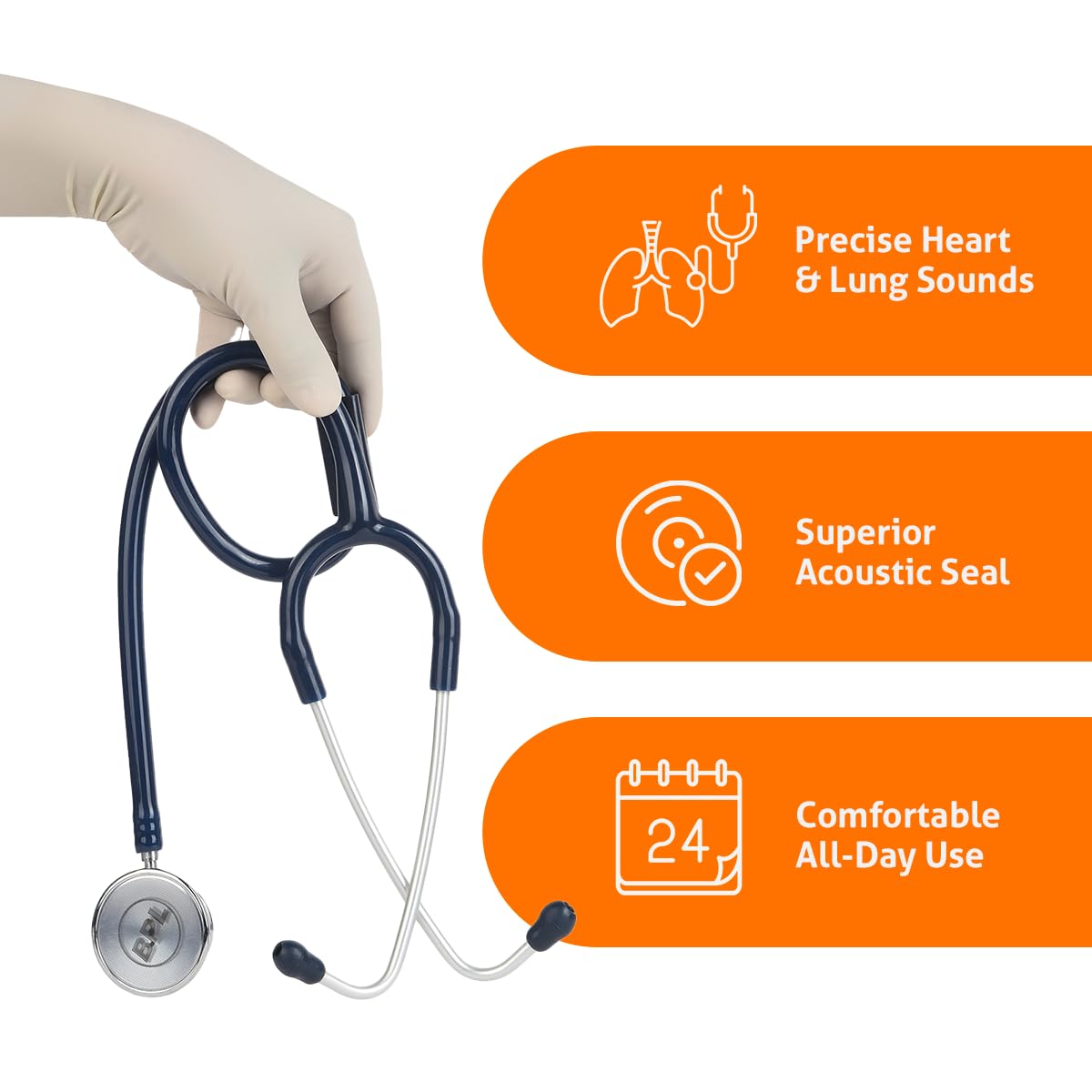 BPL Medical Technologies ST-02 Brass Adult Chest Piece Stethoscope|High Acoustic Level, Versatile Chestpiece for Adult & Pediatric Use