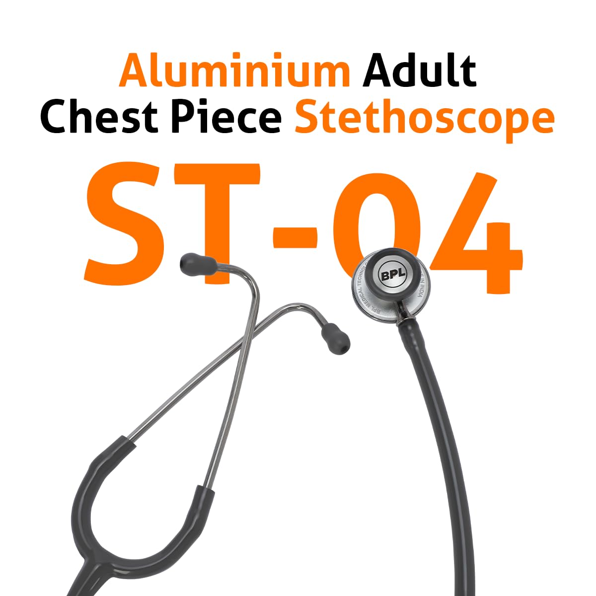 BPL Medical Technologies ST-04 Aluminium Adult Chest Piece Stethoscope|High Acoustic Level, Versatile Chestpiece for Adult & Pediatric Use