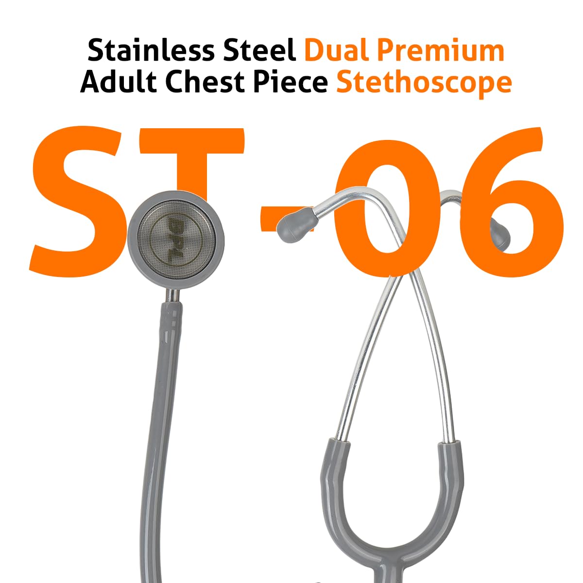 BPL Medical Technologies ST-06 Stainless Steel Dual Premium Adult Chest Piece Stethoscope|High Acoustic Level, Versatile Chestpiece for Adult & Pediatric Use