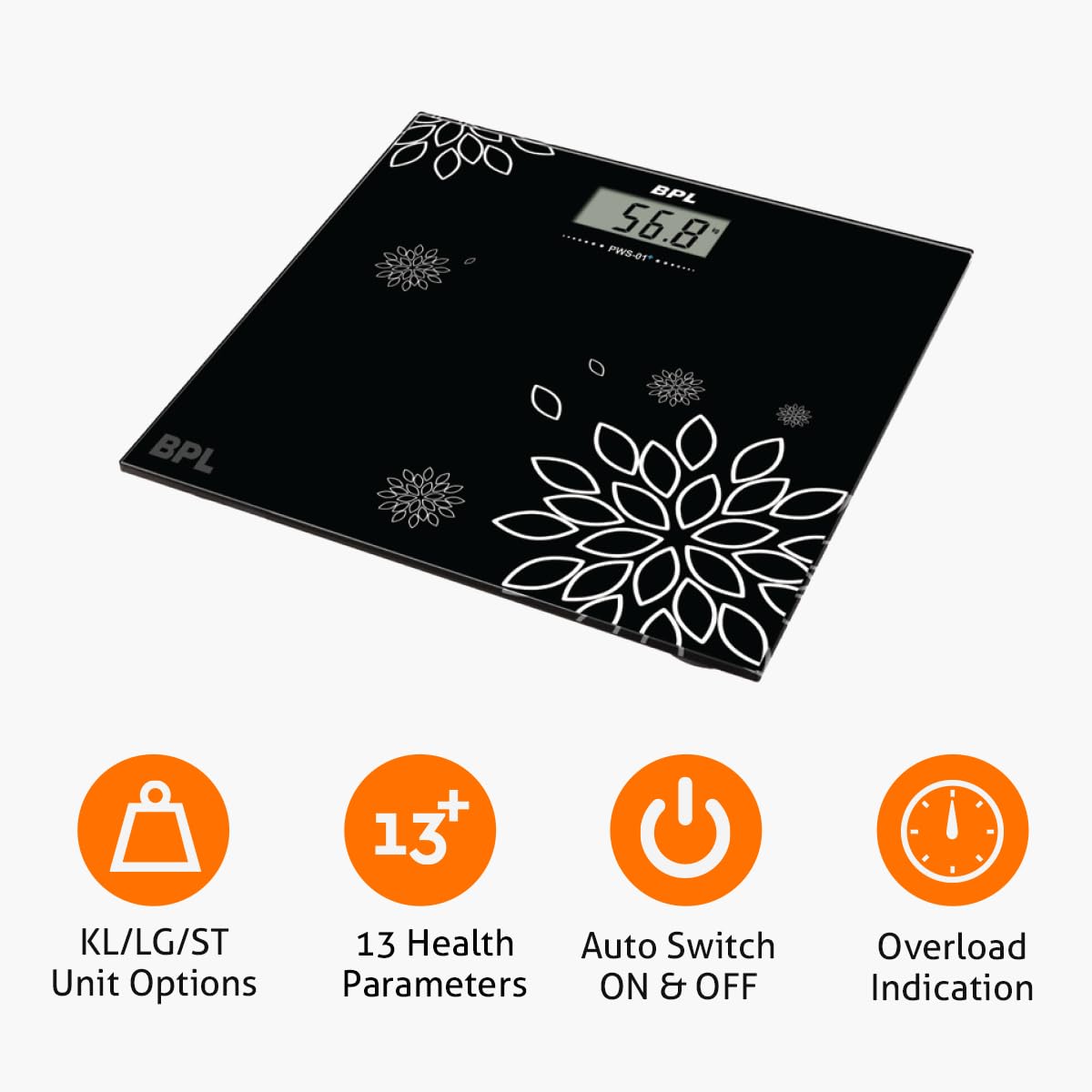 BPL Medical Technologies PWS-01+ Personal Weighing Scale|Highly Accurate Digital Bathroom Body Scale